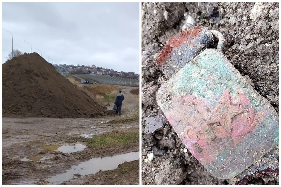 Поисковикам пришлось исследовать кучи грунта, чтобы найти останки бойцов. Фото: ПО «Балаклавец»/Vk