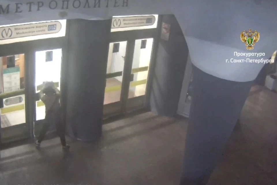 Желание погреться довело до уголовки: замерзший мужчина с помощью кирпича хотел пробраться в метро Фото: прокуратура Санкт-Петербурга