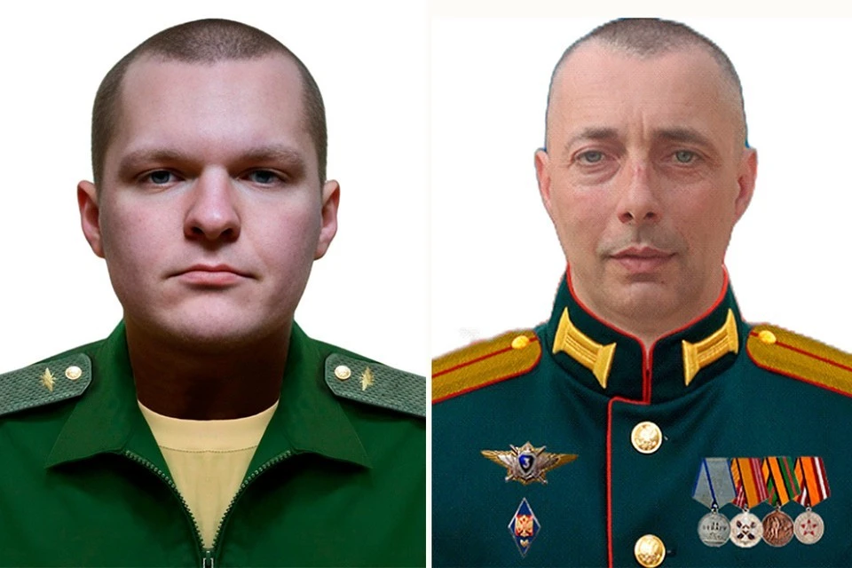 Рядовой Иван Жагаляк и старший лейтенант Андрей Киселев