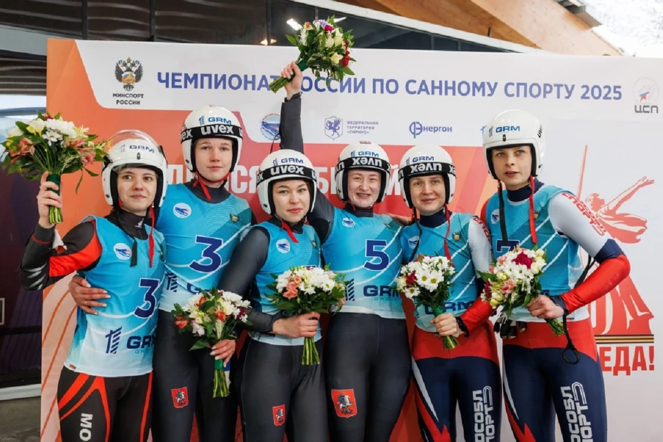 Красноярские саночники - победители и призёры чемпионата страны. Фото: краевое минспорта