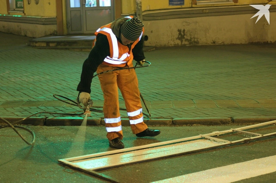 В этом сезоне дорожники будут использовать больше разметки из термопластика
