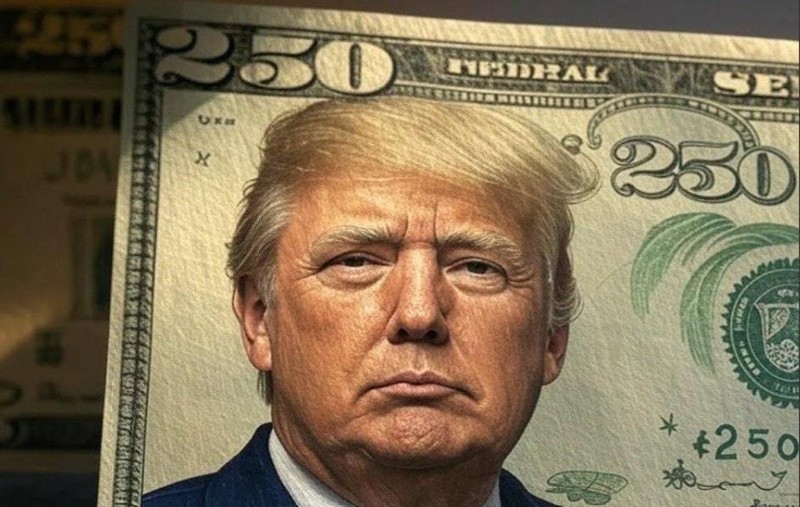 В США предложили ввести в оборот новую банкноту в $250 с лицом Трампа. Фото:соцсети