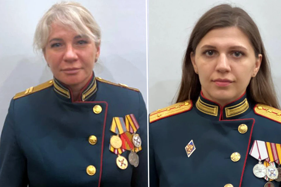 Младший сержант Лариса Алескерова и Старший лейтенант медицинской службы Татьяна Хвостикова