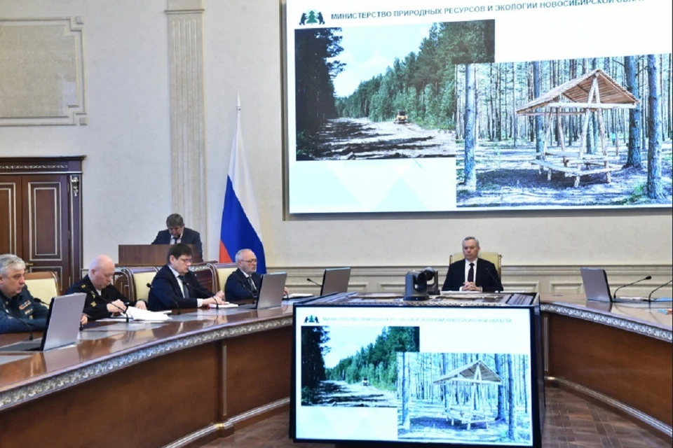 Губернатор Новосибирской области обсудил подготовку к пожароопасному сезону. Фото: Правительство НСО.