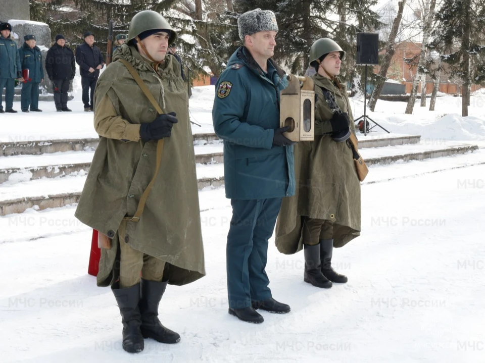 Церемония передачи эстафеты состоялась 12 марта на мемориальном комплексе, посвященном воинам-бийчанам