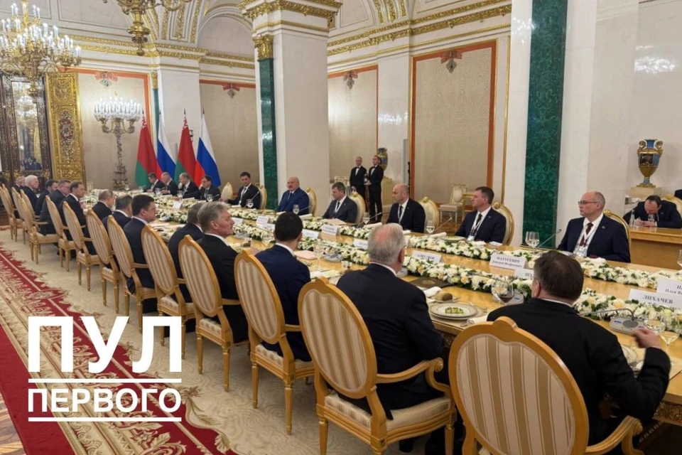 «Пул Первого» опубликовал меню обеда Лукашенко и Путина в Кремле 13 марта. Фото: телеграм-канал «Пул Первого»