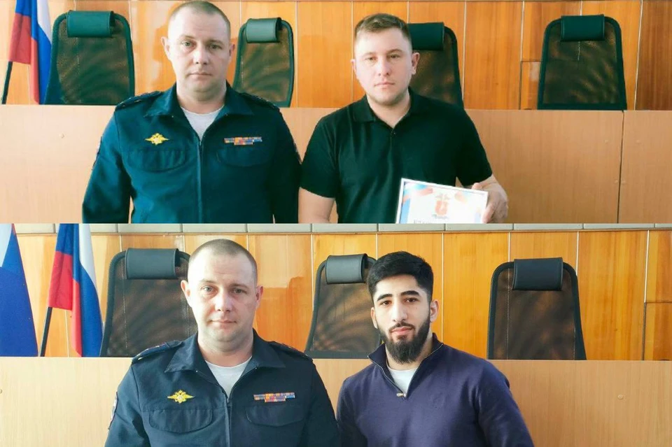В Ачинске наградили мужчин, которые помогли найти пропавшую 15-летнюю девочку. Фото: краевое МВД