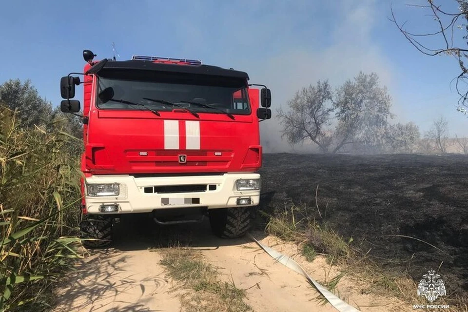 В Херсонской области 21 апреля пожарные дважды тушили мусор. Фото: ГУ МЧС России по Херсонской области