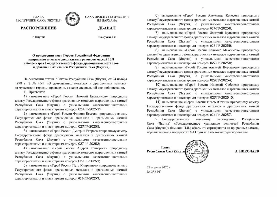 Источник: пресс-служба Главы Республики Саха (Якутия) и Правительства Республики Саха (Якутия)