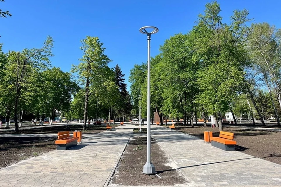 В Енакиево завершен первый этап реконструкции Парка культуры и отдыха. Фото: ТГ/Пушилин