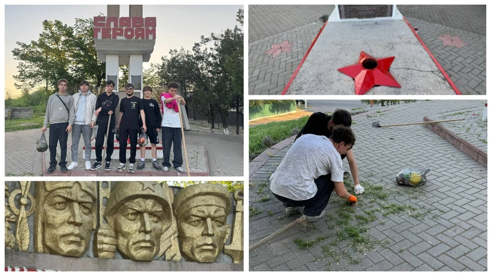 Молодые активисты блока «Победа» привели в порядок Мемориал "Слава героям" в Вулканештах.