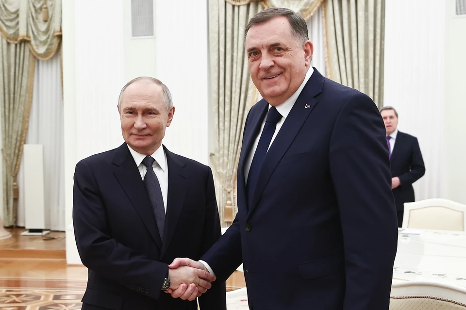 Президент РФ Владимир Путин и президент Республики Сербской Милорад Додик. Фото: Михаил Терещенко/ТАСС.