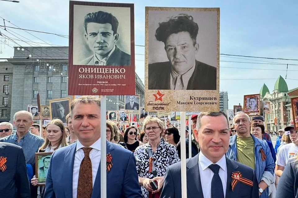 Мэр Новосибирска поздравил горожан с 80-летием Победы. Фото: Личный канал Максима Кудрявцева