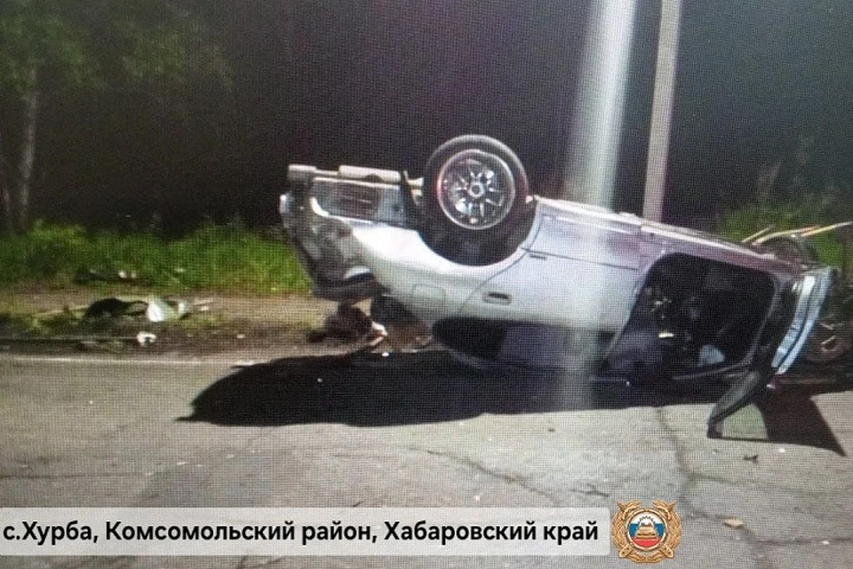 Водитель погиб при опрокидывании автомобиля в Хабаровском крае Фото: Госавтоинспекция Хабаровского края