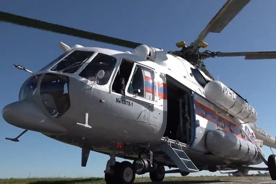 Для поисков рыбака вылетел вертолет МЧС. Скриншот с видео ГУ МЧС России по Хабаровскому краю