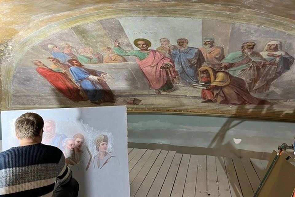 Процесс очистки живописи занял полгода. Фото: комитет Татарстана по охране объектов культурного наследия