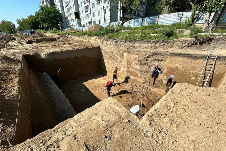 Раскопки на месте будущей дороги в переулке Боготольском. Фото: администрация Красноярска