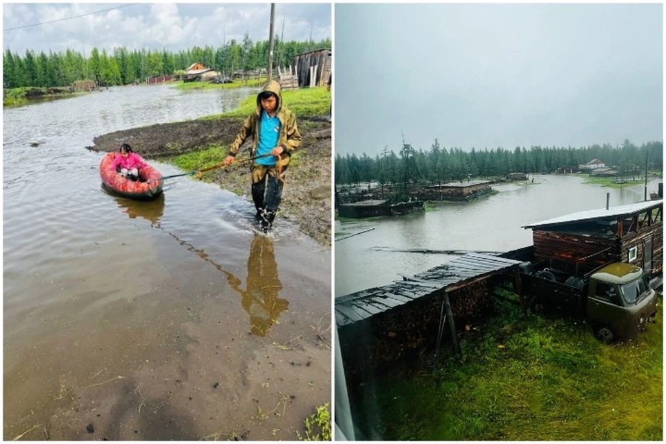 Село Орто-Балаган уходит под воду. Фото: Телеграм-канал "Северная заря"-"Хотугу сардаҥа"