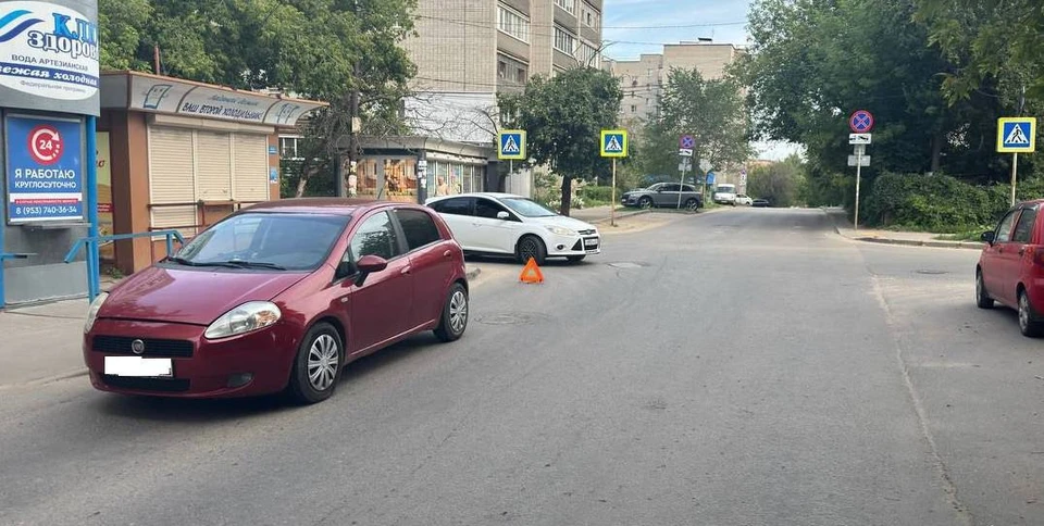 «Фиат Пуанто» совершил наезд на велосипедиста. Фото: Госавтоинспекция Рязанской области.
