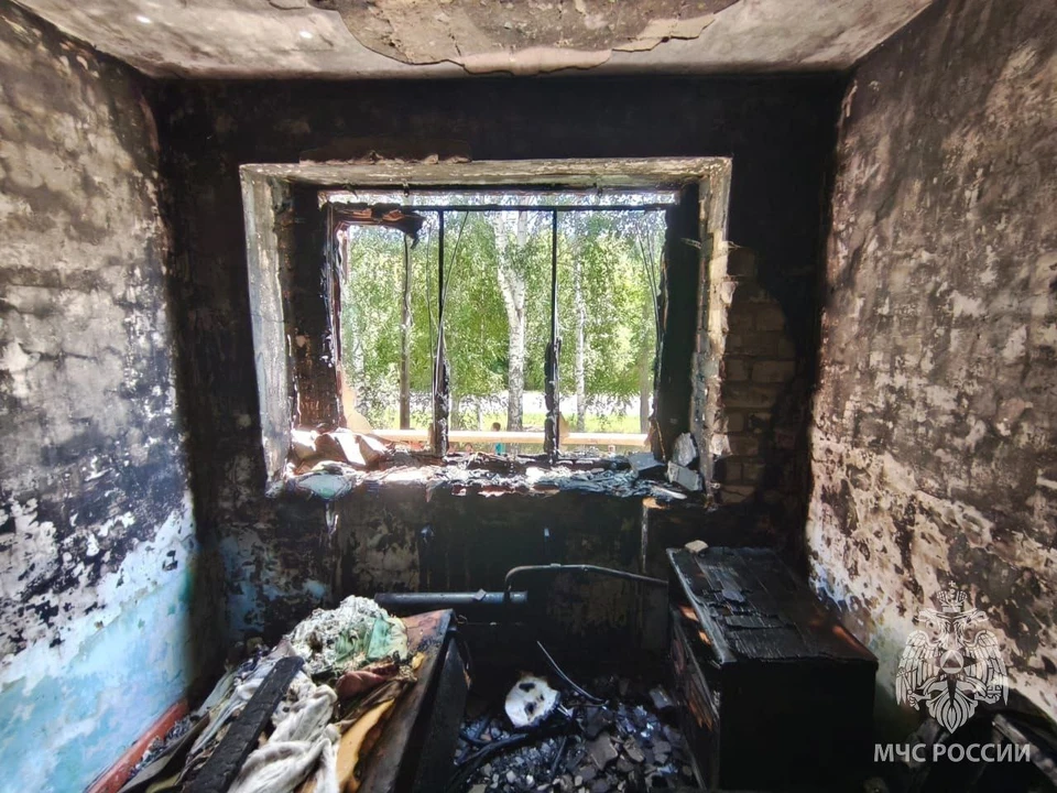 Пожарные эвакуировали из горящего дома шестерых человек. Фото МЧС России по Ульяновской области