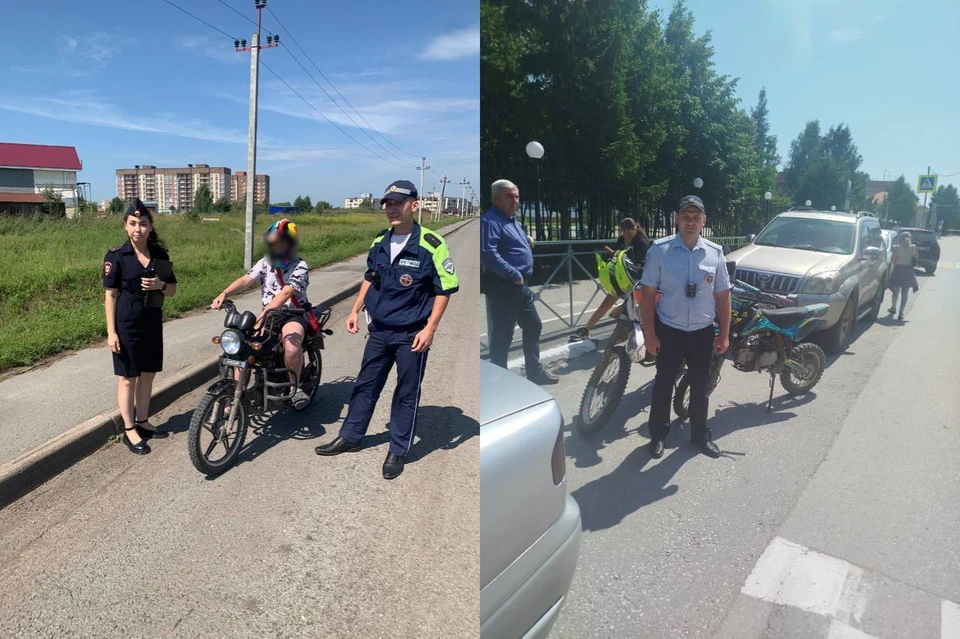 Трёх подростков за рулём питбайков поймали в ходе рейдов в Новосибирске. Фото: Госавтоинспекция по Новосибирской области