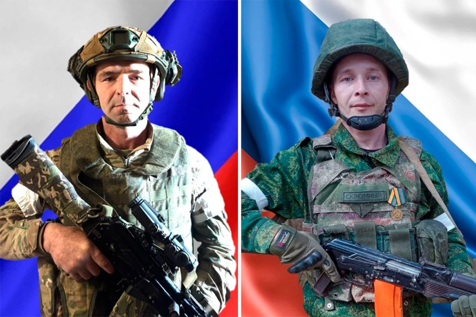 Гвардии сержант Сергей Шевяков и гвардии рядовой Юрий Наумов