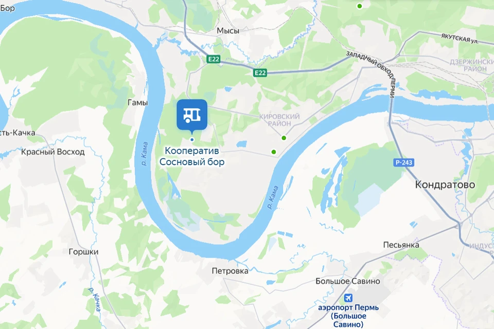 Фрагмент карты сервиса «Яндекс Карты»
