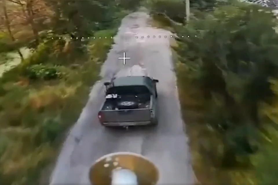 Уничтожение пикапа ВСУ FPV дроном