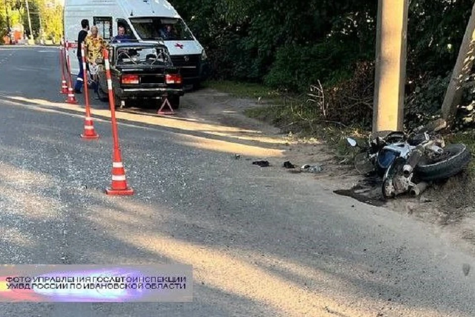 В Иванове столкнулись мотоцикл и ВАЗ. ФОТО: Госавтоинспекция по Ивановской области