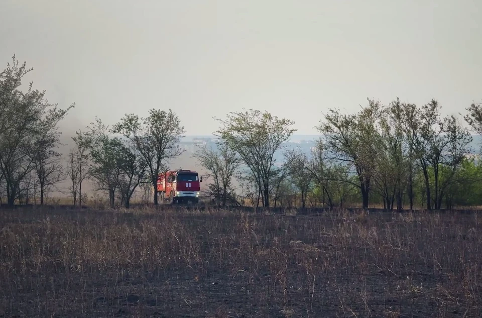 В ЛНР произошло 32 ландшафтных пожара. ФОТО: скриншот с видео МЧС России
