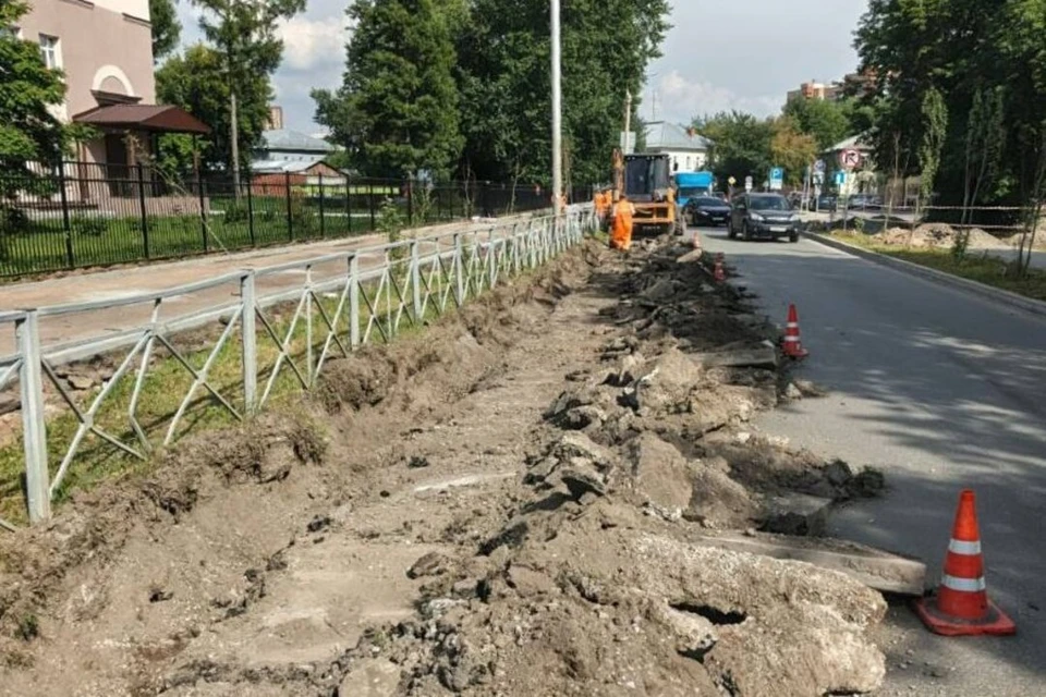 В Новосибирске благоустраивают пешеходные зоны. Фото: Telegram-канал Максима Кудрявцева
