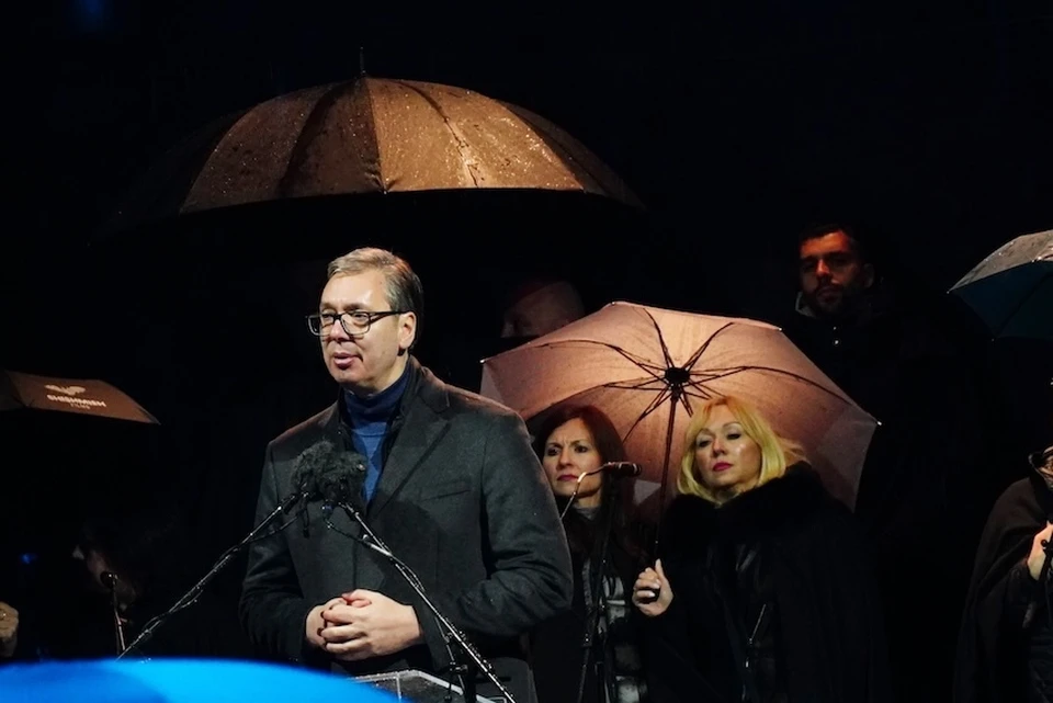 Вучич заявил, что протестующие хотели сжечь офис правящей партии Сербии