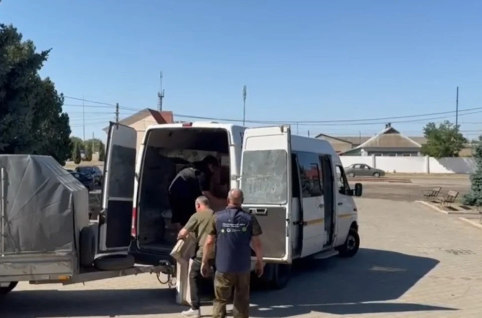 В Алешкинский округ прибыл волонтерский груз из Тюменской области Фото: скриншот видео администрации округа