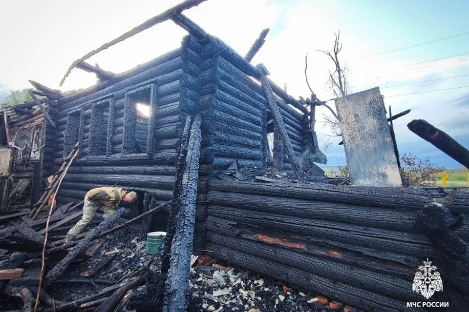 Дети подожгли нежилой дом. Фото: МЧС Удмуртии