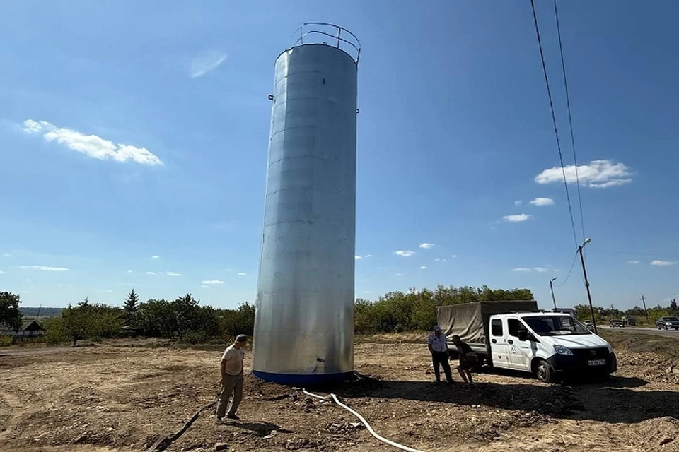 В Макеевке строят третью водонапорную башню для улучшения водоснабжения. Фото: ТГ/Пушилин