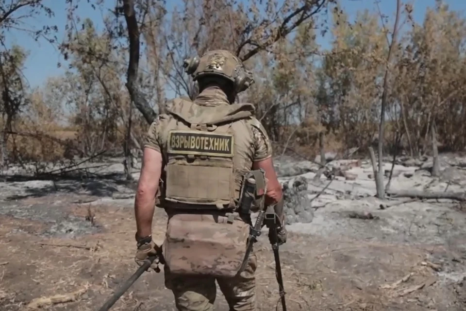 Саперы ВС РФ разминируют логистические маршруты российских военных в ДНР. Фото: Минобороны России