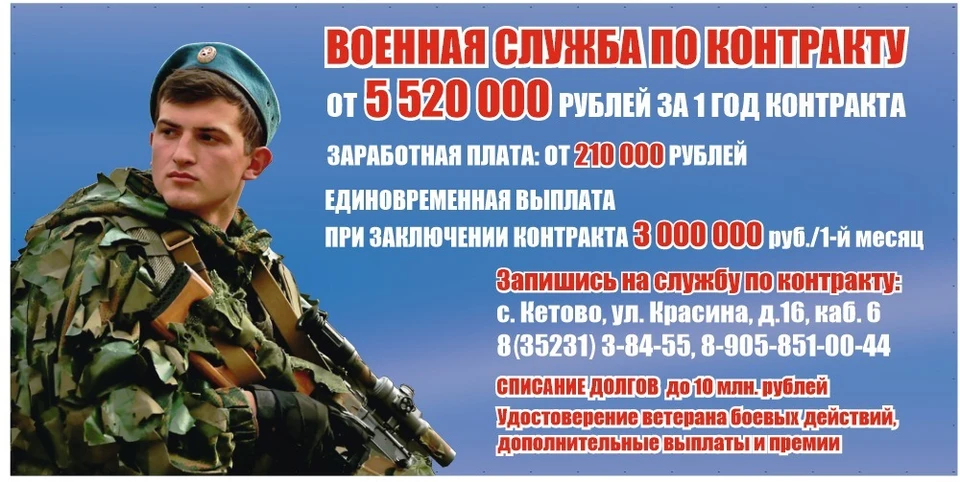 Более 5,5 млн. рублей получат за год граждане, которые заключат контракт в Курганской области с Министерством обороны РФ для участия в специальной военной операции. Фото предоставлено редакции