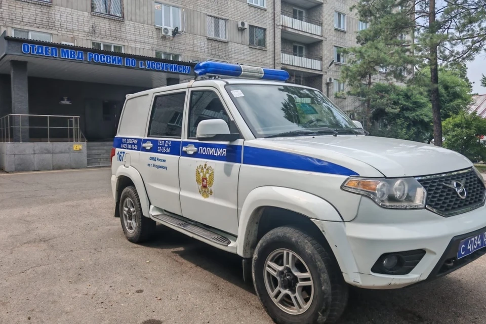 Сотрудники полиции устанавливают, как малыш оказался на дороге. Фото: полиция Приморья