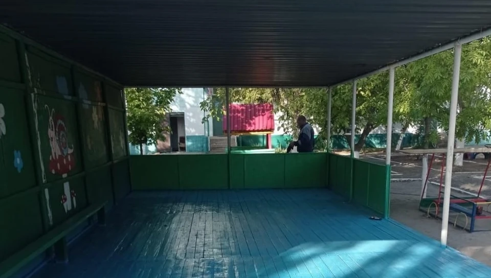 В детском саду отремонтировали беседки. Фото - тг-канал администрации Токмакского округа