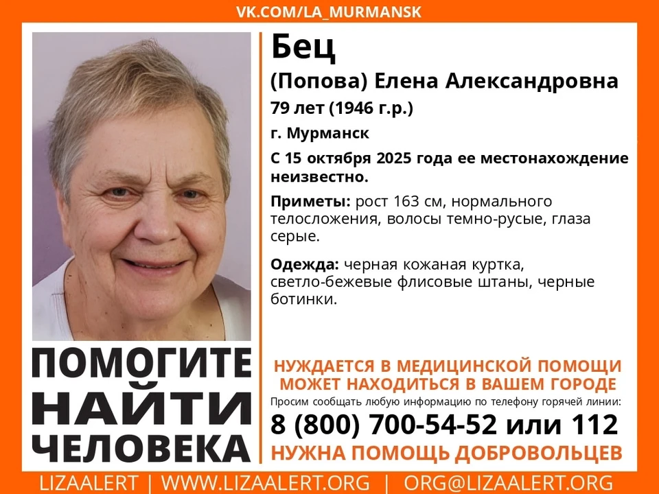 Волонтеры поискового отряда «ЛизаАлерт» по Мурманской области объявили новый поиск человека. Фото: Поисковый отряд "ЛизаАлерт" Мурманской области / vk.com/la_murmansk
