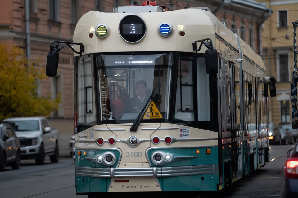 Ретро-трамваи в Петербурге.