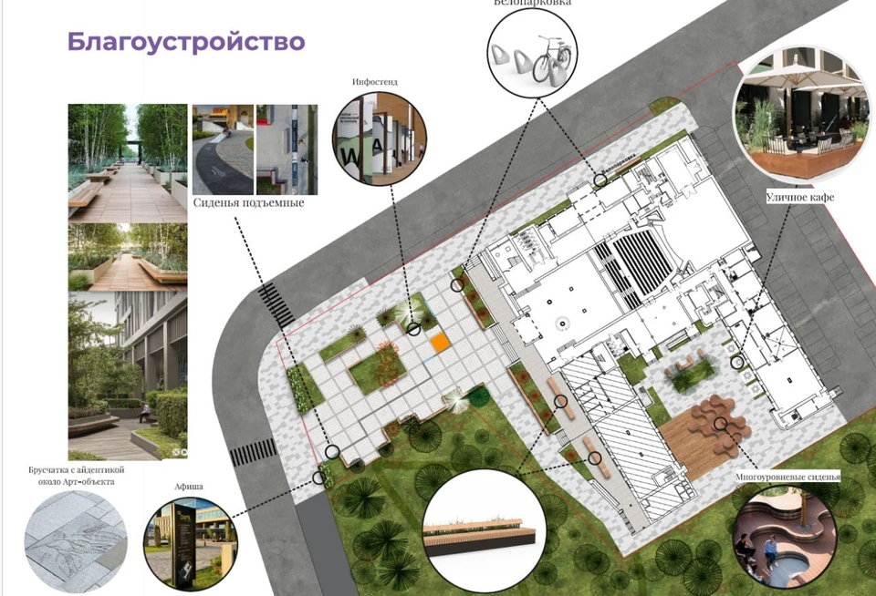 Гости ДК смогут отдохнуть в кофейне с витражным остеклением, из которой будет выход во внутренний дворик.
