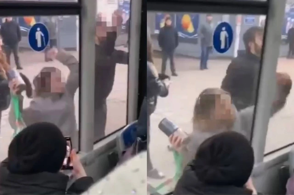 Женщина и ее муж устроили драку в троллейбусе. Фото: скриншот из видео Анонимного Новосибирска.