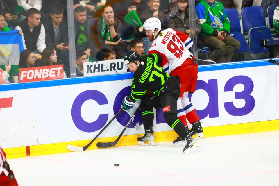 «Салават Юлаев» пытался отыграться, создав несколько опасных моментов у ворот соперника. Фото: ХК «Салават Юлаев».