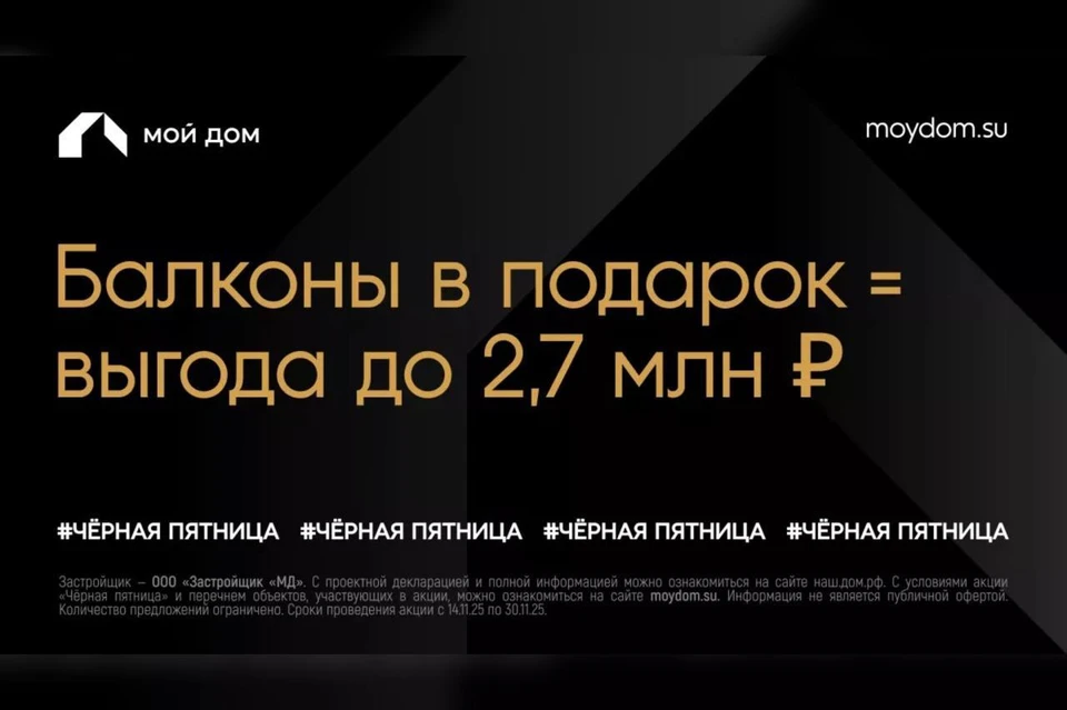 «Чёрная пятница» от застройщика «Мой Дом». Фото: Предоставлено «КП»