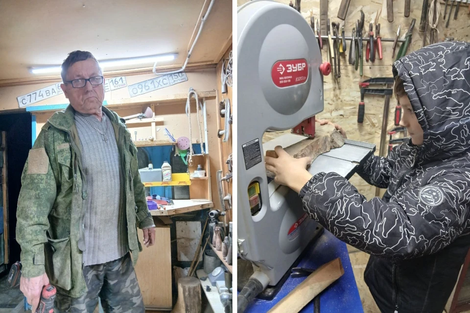 Дедушка-мастер гордится достижениями внука.