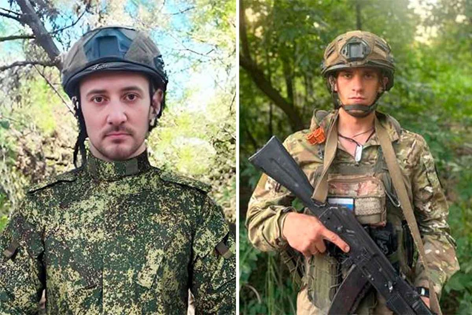 Гвардии старший сержант Сабирьян Семенов и гвардии младший сержант Сергей Туминов