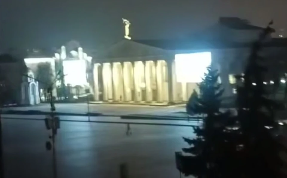 Драмтеатр на Соборной площади в Белгороде. Скриншот видео из телеграм-канала Екатерины Мизулиной.