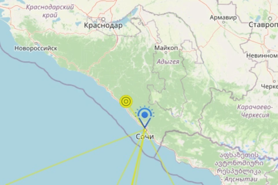 Землетрясение произошло в Сочи