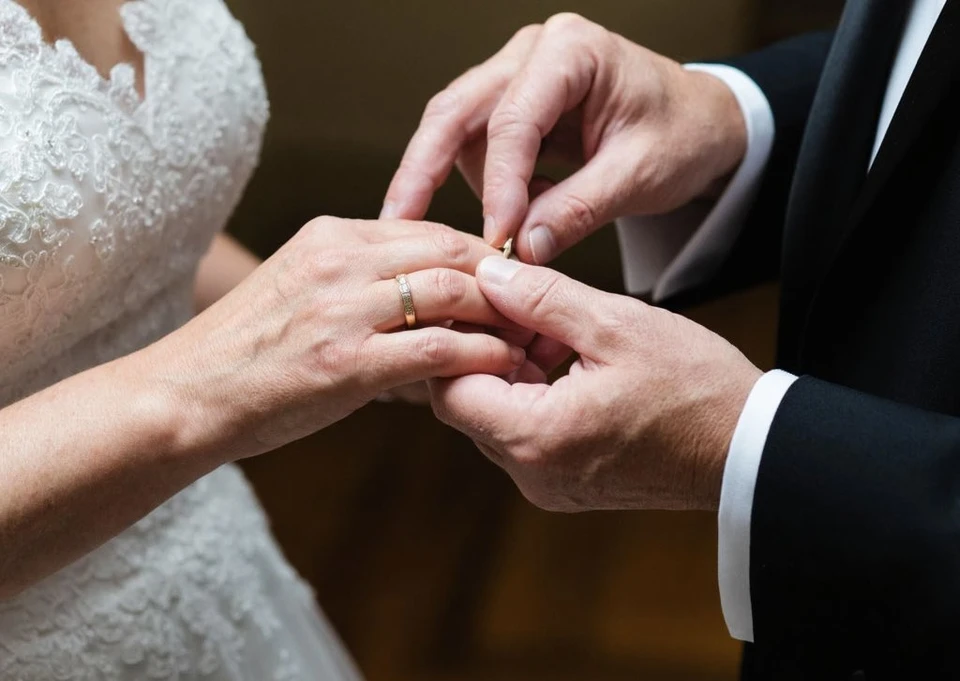 В 2025 году в городе брачные узы связали 429 человек старше 50 лет. Изображение создано нейросетью.